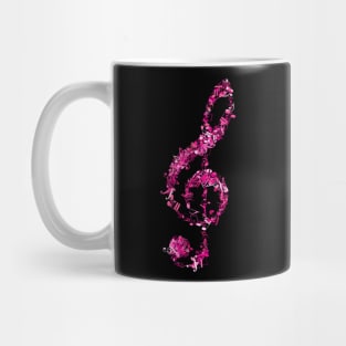 G clef,Treble clef,Love Music,musical notes. Mug